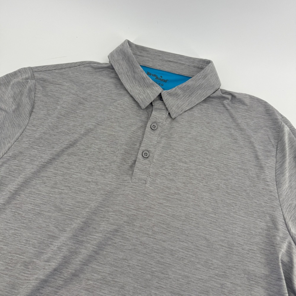 Birdie Bound Mens XL Gray Heathered Performance Golf Polo Shirt UV Protection